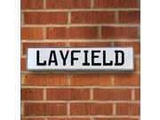 Vintage parts USA VPAY20A73 Layfield White Stamped Aluminum Street Sign Mancave Wall Art Vintage parts USA VPAY20A73 Layfield White Stamped Aluminum Street Sign Mancave Wall Art