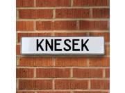 Vintage parts USA VPAY1FDE2 Knesek White Stamped Aluminum Street Sign Mancave Wall Art Vintage parts USA VPAY1FDE2 Knesek White Stamped Aluminum Street Sign Mancave Wall Art