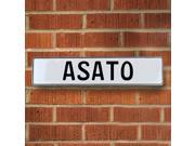 Vintage parts USA VPAYBECA Asato White Stamped Aluminum Street Sign Mancave Wall Art Vintage parts USA VPAYBECA Asato White Stamped Aluminum Street Sign Mancave Wall Art