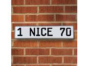 Vintage parts USA VPAY8F51 1 NICE 70 White Stamped Aluminum Street Sign Mancave Wall Art Vintage parts USA VPAY8F51 1 NICE 70 White Stamped Aluminum Street Sign Mancave Wall Art