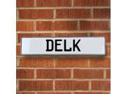 Vintage parts USA VPAY15B76 Delk White Stamped Aluminum Street Sign Mancave Wall Art Vintage parts USA VPAY15B76 Delk White Stamped Aluminum Street Sign Mancave Wall Art