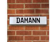 Vintage parts USA VPAY1573D Damann White Stamped Aluminum Street Sign Mancave Wall Art Vintage parts USA VPAY1573D Damann White Stamped Aluminum Street Sign Mancave Wall Art