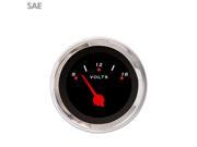 Volt Gauge-SAE Pegged Black Red Modern Needles Chrome Trim Rings Style Kit Installed Volt Gauge-SAE Pegged Black Red Modern Needles Chrome Trim Rings Style Kit Installed