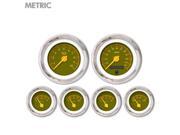 6 Gauge Set-Metric Omega Olive Yellow Modern Needles Chrome Trim Rings Style Kit DIY Install 6 Gauge Set-Metric Omega Olive Yellow Modern Needles Chrome Trim Rings Style Kit DIY Install
