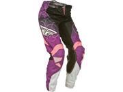 Fly Racing Kinetic Ladies Race Pant Black Purple Sz 3 4 368 63805