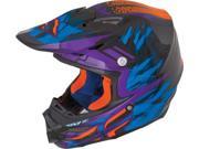 Fly Racing F2 Carbon Shorty Helmet Black Purple Orange 2X 73 40832X