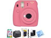 Fujifilm Instax Mini 9 Instant Camera Flamingo Pink (16550631) with 20 Sheets of Instant Film, Bag for Camera, AA Charger w/AA Batteries, LCD/Lens Cleaning Pen,