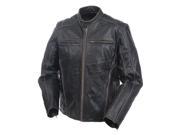 Mossi Mens Drifter Premium Leather Jacket 52 Antique Black P N 20 150 52