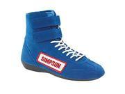 SIMPSON SAFETY Size 11 Blue High Top Driving Shoes P N 28110BL