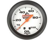 QUICKCAR RACING PRODUCTS 0 100 psi White Face Oil Pressure Gauge P N 611 6004
