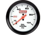 QUICKCAR RACING PRODUCTS 0 100 psi White Face Oil Pressure Gauge P N 611 7003