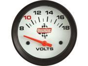 QUICKCAR RACING PRODUCTS 8 18V White Face Voltmeter P N 611 7007