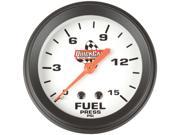 QUICKCAR RACING PRODUCTS 0 15 psi White Face Fuel Pressure Gauge P N 611 6000