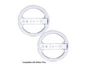 Steering Wheel Compatible with Motion Plus White for Nintendo Wii 2 Pack