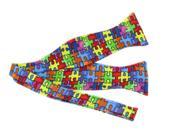 Men s Autism Awareness Self Tie Cotton Bow Tie Velcro Adjustable Bowtie