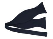 Men Navy Blue Self Tie Velcro Adjustable Cotton Bow Tie