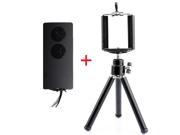 FT Three3™ Bluetooth Remote Shutter selfie for ipad iphone samsung with Tripod and Phone Holder Black HSRC001 Black