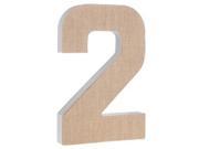 8 Burlap Covered Wooden Number 2