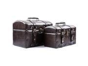 Brown Leather Lined Dome Shaped Box Set