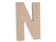 8 Burlap Covered Wooden Letter N
