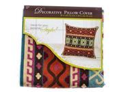 18 x 18 Multi Color Embroidered Pillow Cover