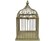 Antique Green Metal Bird Cage