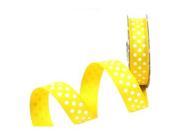 5 8 Yellow White Dotted Grosgrain Ribbon