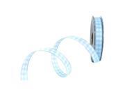 3 8 Light Blue White Gingham Ribbon