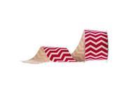 2 1 2 Natural Hot Pink Chevron Canvas Ribbon