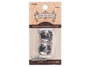 18mm Nickel Clear Rhinestone Jean Buttons