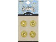 14mm Gold Flat Hammered 4 Hole Buttons