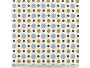 CCW9 11 Brown Blue Geometric Polka Dot Fabric