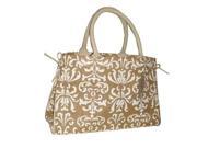 Natural Cream Damask Jute Handbag