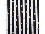 APT3 10 Black White Gold Dot Stripe Fabric