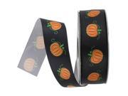 7 8 Black Orange Pumpkins Satin Ribbon