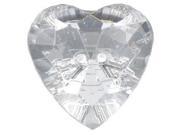 30mm Clear Acrylic Heart 2 Hole Buttons