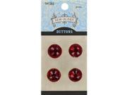 14mm Red Glitzy Gems Round Diamond Buttons