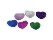 19mm Assorted Glitter Medium Heart Buttons