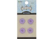14mm Lavender Solid Matte Flower 2 Hole Buttons