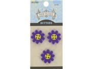 20mm Purple Shiny Daisy 4 Hole Buttons