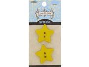 28mm Yellow Star 2 Hole Buttons
