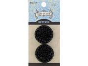 28mm Fancy Black Round Buttons