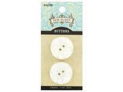 25mm White Round Scroll 2 Hole Buttons