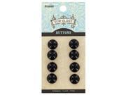 11mm Black Round Shank Ball Buttons