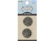 22mm Pewter Medallion Round Buttons with Shank
