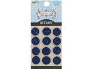 11mm Navy Shiny Round 2 Hole Buttons