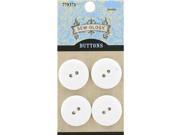 22mm White Matte Round 2 Hole Buttons