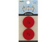 27mm Red Matte Round 2 Hole Buttons