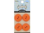 22mm Orange Matte Round 2 Hole Buttons