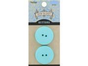 27mm Aqua Matte Round 2 Hole Buttons